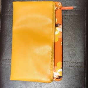 Rachel Pally Zipper Folded Clutch in light orange and floral print